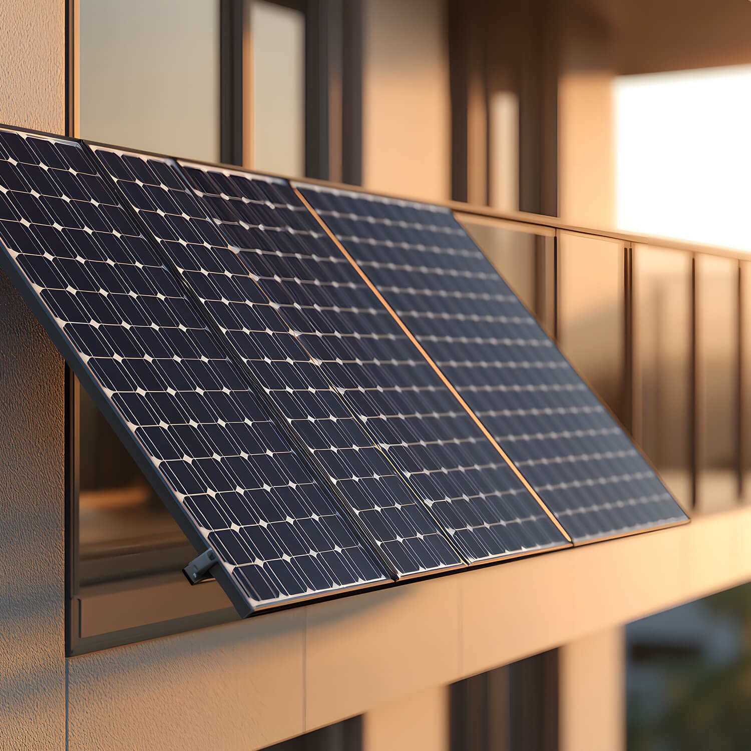 Das Wasolis Quattro 1780 Plus Minikraftwerk auf einem Flachdach mit Solarmodulen und Hoymiles Wechselrichter